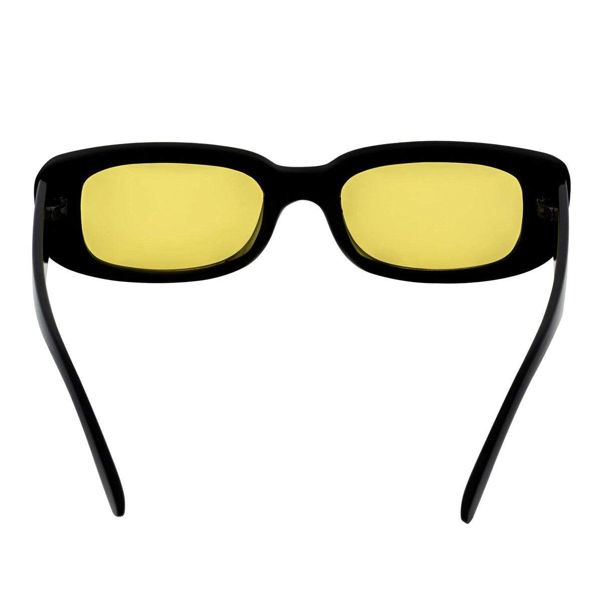 SLIM - Small Rectangle Sunglasses Black Yellow Night Driving