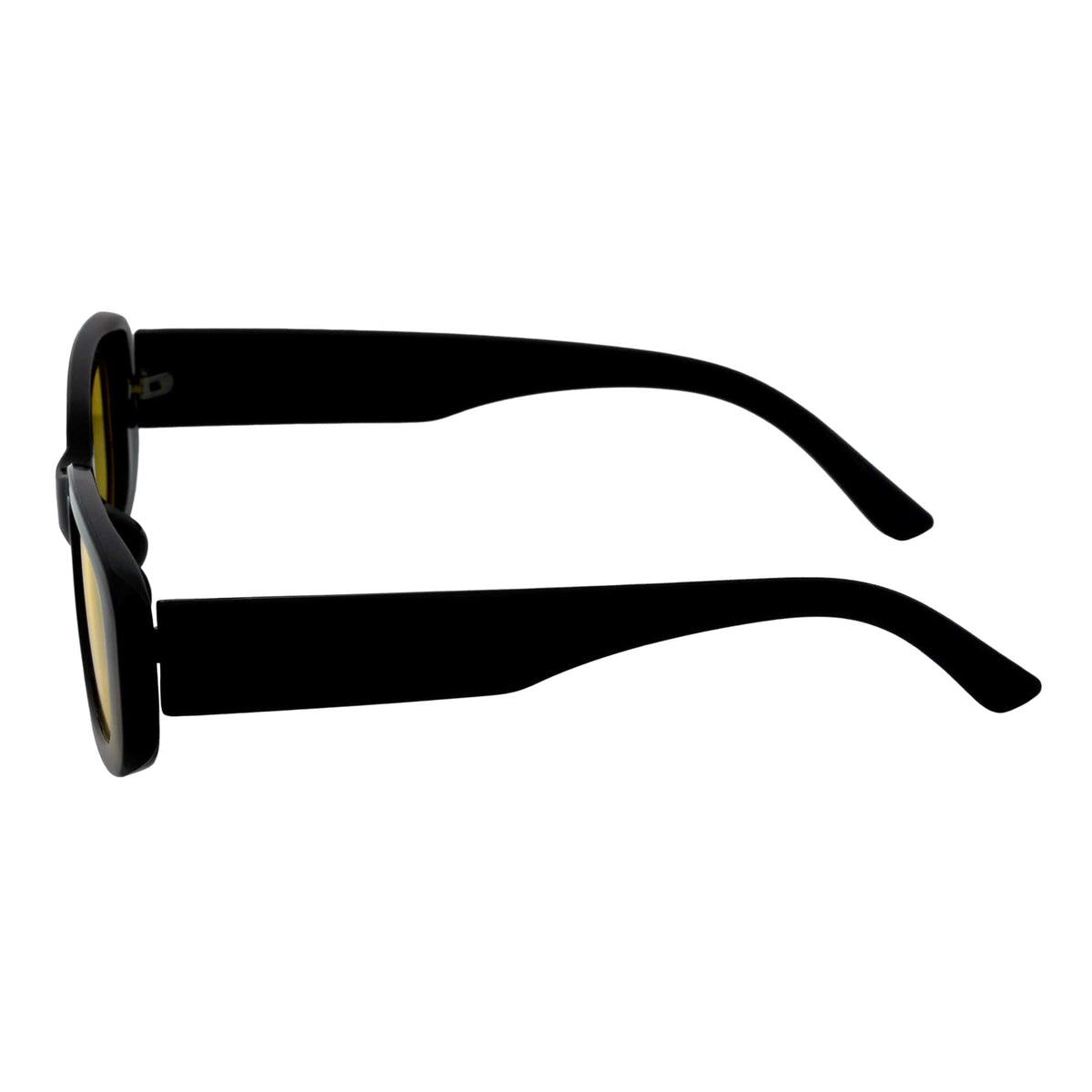 SLIM - Small Rectangle Sunglasses Black Yellow Night Driving