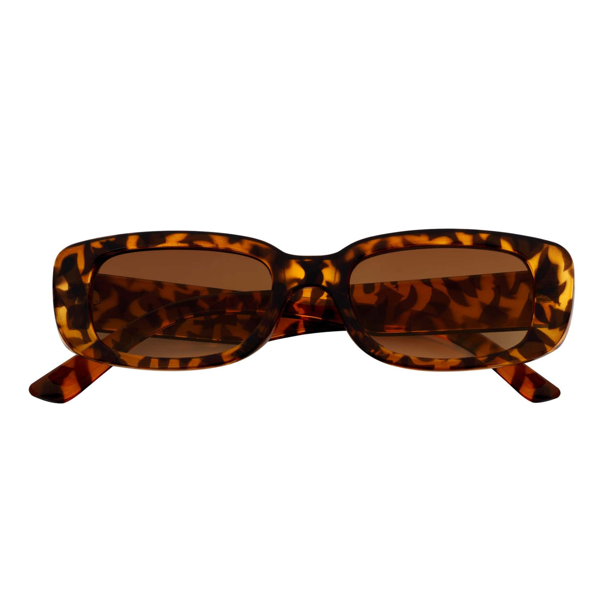 SLIM - Small Rectangle Sunglasses Tortoise Amber Fade