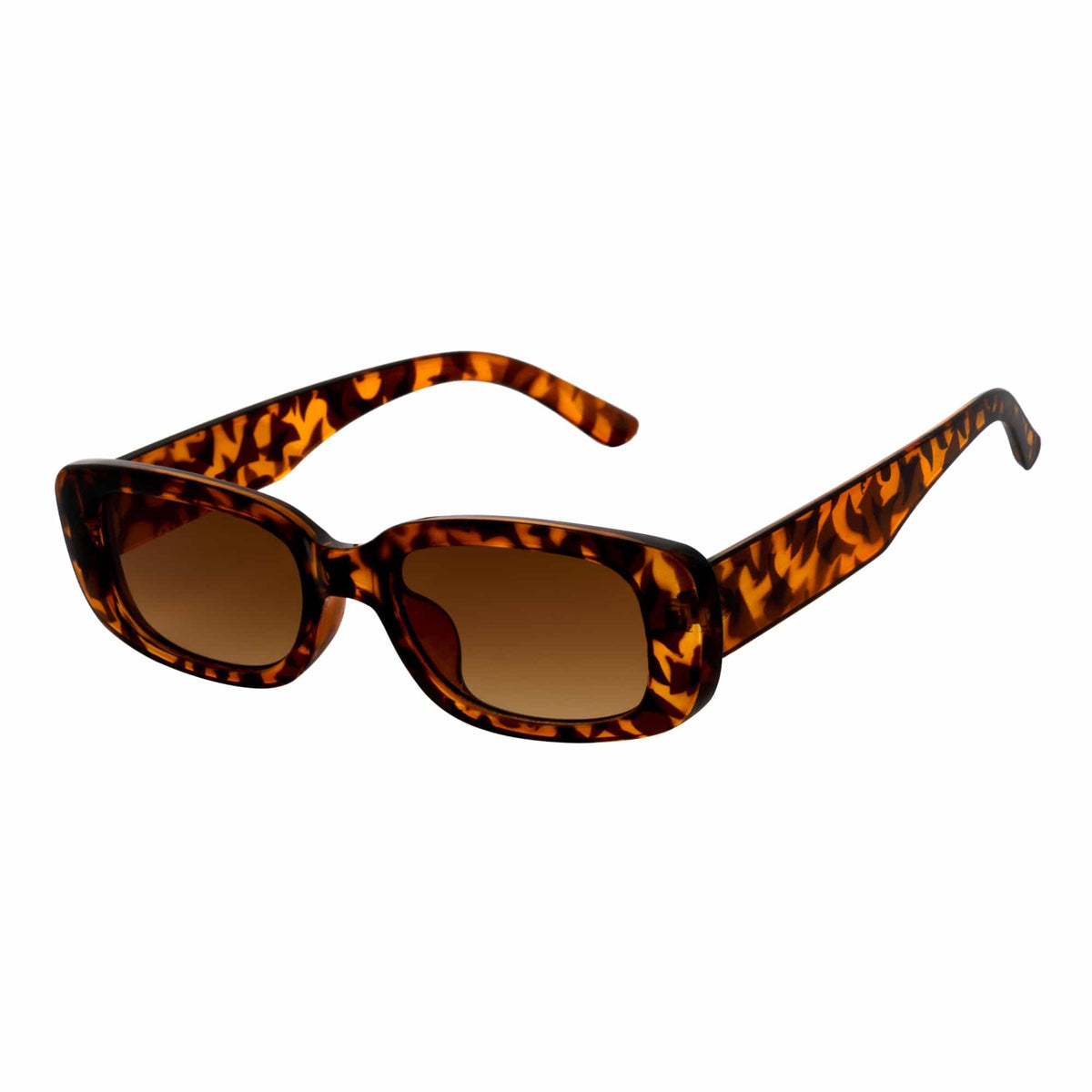 SLIM - Small Rectangle Sunglasses Tortoise Amber Fade