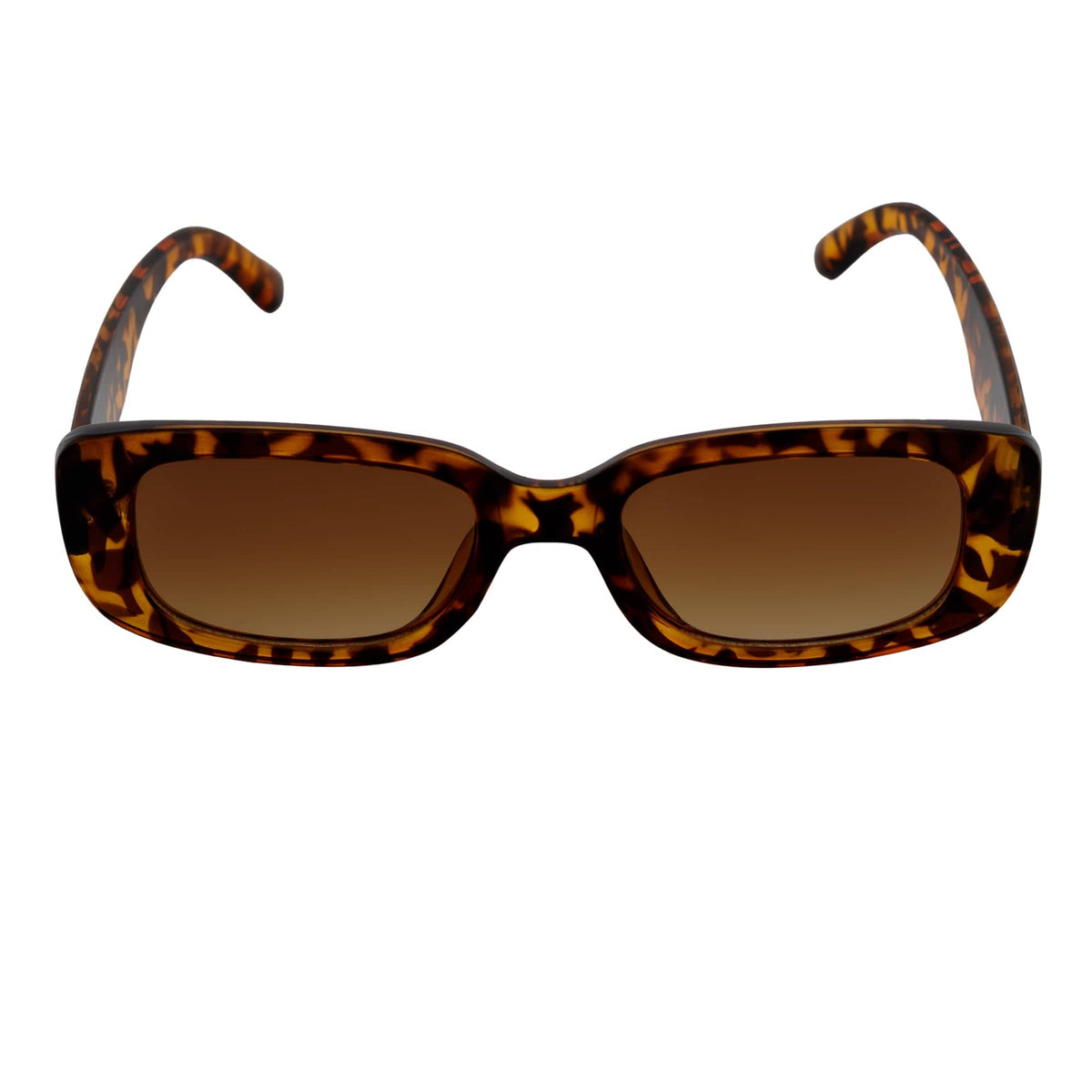 SLIM - Small Rectangle Sunglasses Tortoise Amber Fade